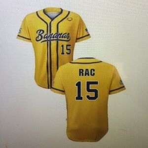 😇15 RAC Savannah Bananas Jersey Yellow Stitched😁